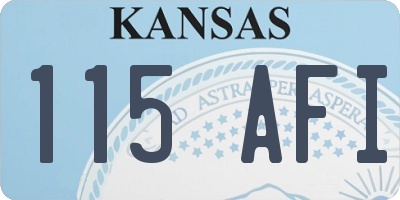 KS license plate 115AFI