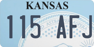 KS license plate 115AFJ