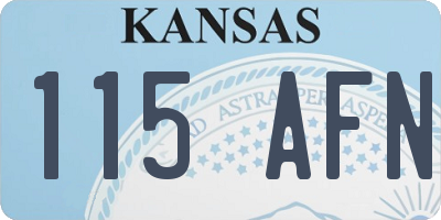 KS license plate 115AFN