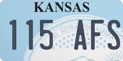 KS license plate 115AFS