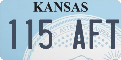 KS license plate 115AFT