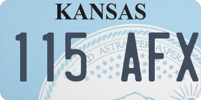 KS license plate 115AFX