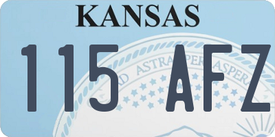KS license plate 115AFZ