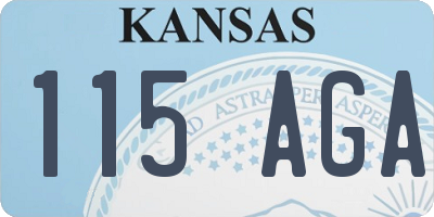 KS license plate 115AGA