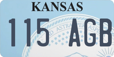 KS license plate 115AGB