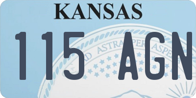 KS license plate 115AGN