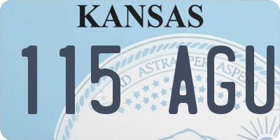 KS license plate 115AGU