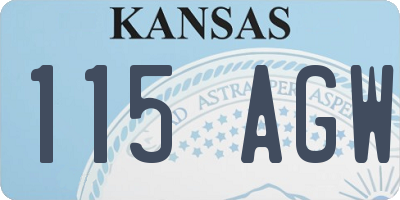 KS license plate 115AGW