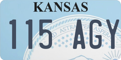 KS license plate 115AGY