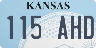 KS license plate 115AHD