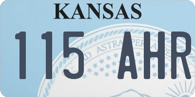 KS license plate 115AHR