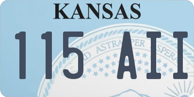 KS license plate 115AII