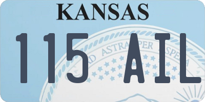 KS license plate 115AIL