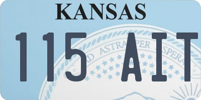 KS license plate 115AIT