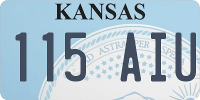 KS license plate 115AIU