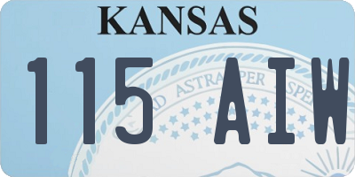 KS license plate 115AIW