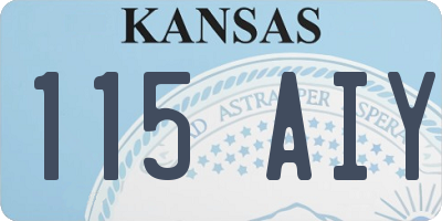 KS license plate 115AIY