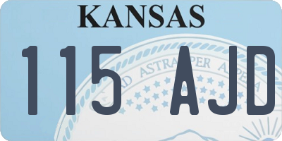 KS license plate 115AJD