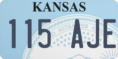 KS license plate 115AJE