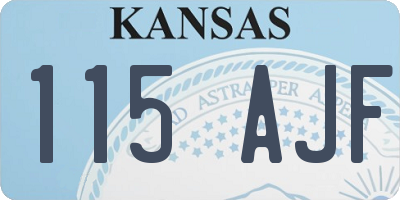 KS license plate 115AJF