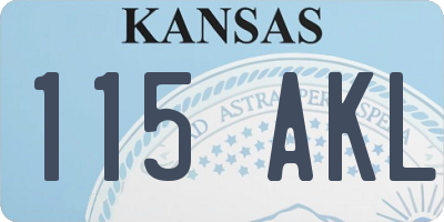 KS license plate 115AKL