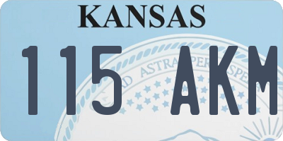 KS license plate 115AKM