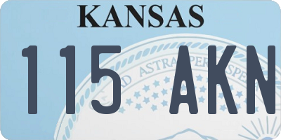 KS license plate 115AKN
