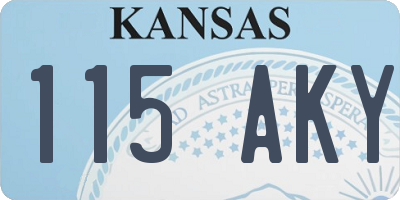 KS license plate 115AKY