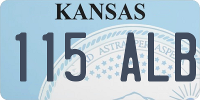 KS license plate 115ALB