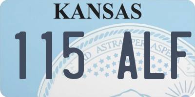 KS license plate 115ALF