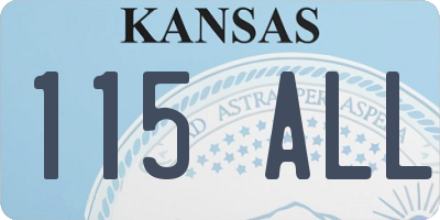 KS license plate 115ALL