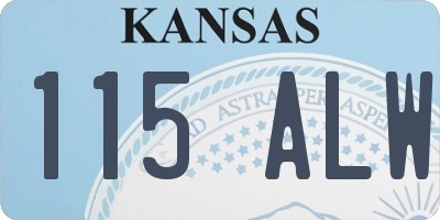 KS license plate 115ALW
