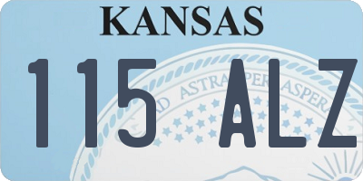 KS license plate 115ALZ