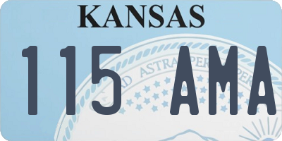 KS license plate 115AMA