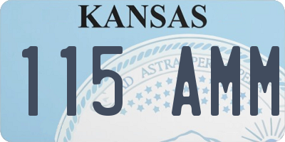 KS license plate 115AMM