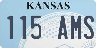 KS license plate 115AMS