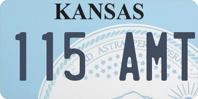KS license plate 115AMT