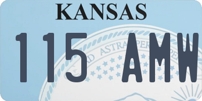 KS license plate 115AMW