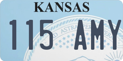 KS license plate 115AMY