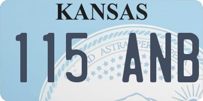 KS license plate 115ANB