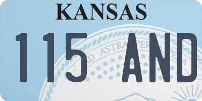 KS license plate 115AND