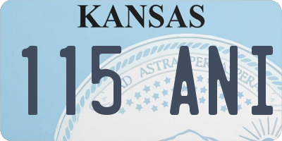 KS license plate 115ANI