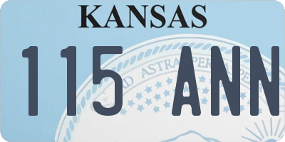KS license plate 115ANN