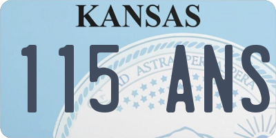 KS license plate 115ANS