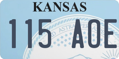 KS license plate 115AOE