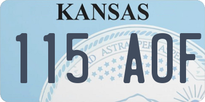 KS license plate 115AOF