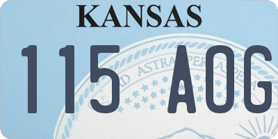 KS license plate 115AOG