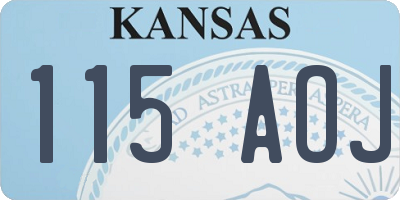 KS license plate 115AOJ