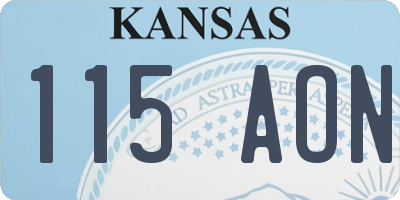 KS license plate 115AON