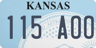 KS license plate 115AOO